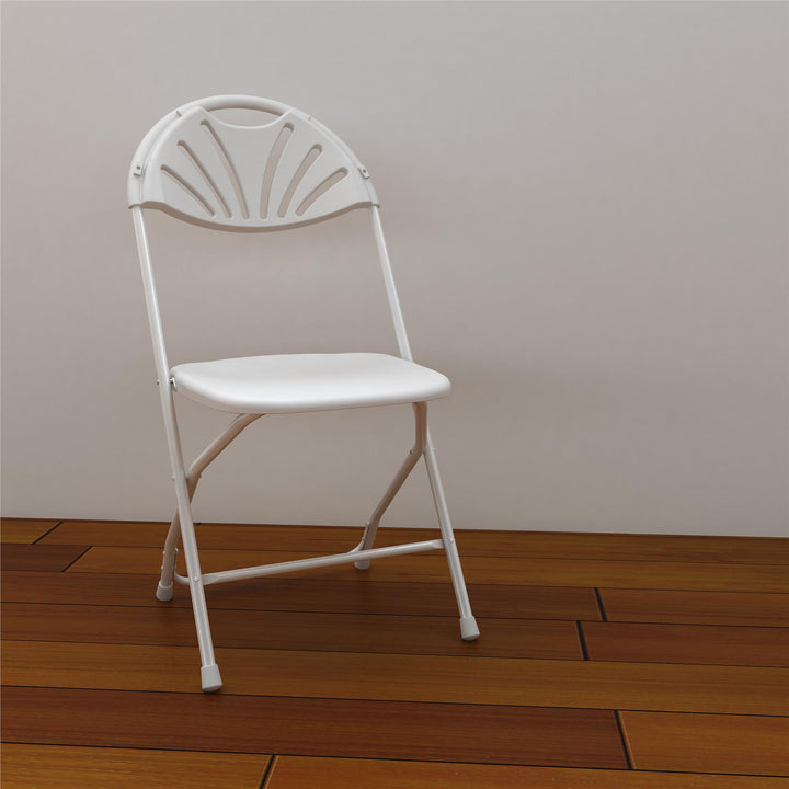 Fan Back Plastic Stacking Chair by ZOWN -  White 