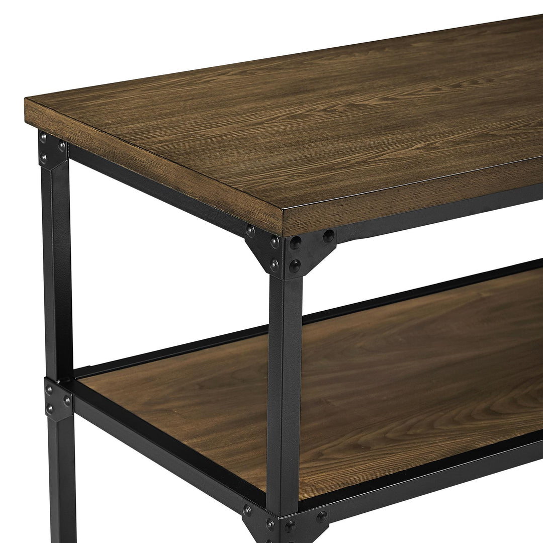 Three-tiered Storage Shelves Rustic Multifunction Island Cassy -  Rustic Oak