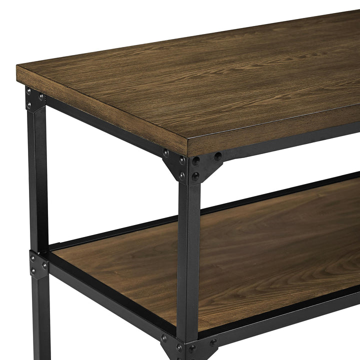 Three-tiered Storage Shelves Rustic Multifunction Island Cassy -  Rustic Oak