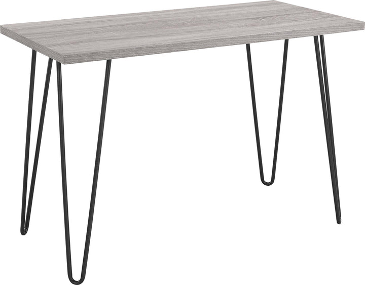 Modern Owen Retro Desk with Large Worksurface -  Distressed Gray Oak 