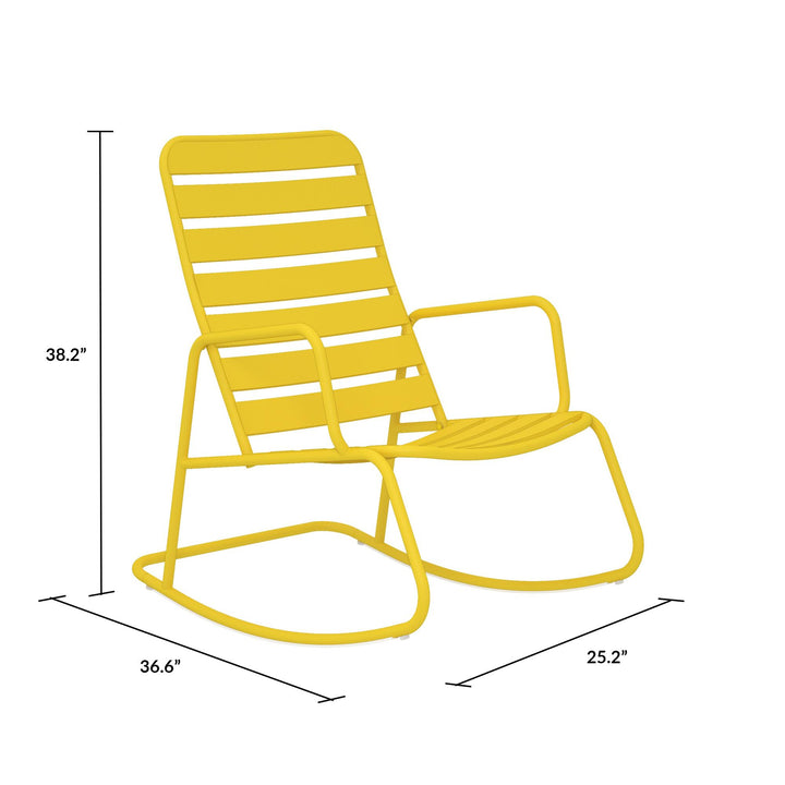 Roberta Outdoor/Indoor Rocking Chair - Yellow