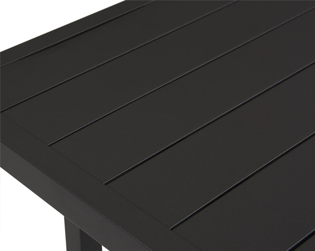 Rectangular Weather-Resistant Patio Dining Table with Standard Wmbrella Opening - Charcoal