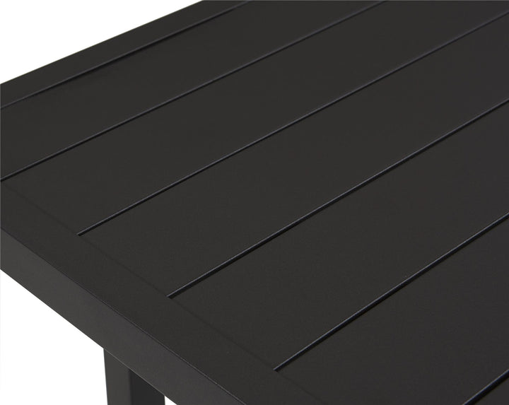 Rectangular Weather-Resistant Patio Dining Table with Standard Wmbrella Opening - Charcoal