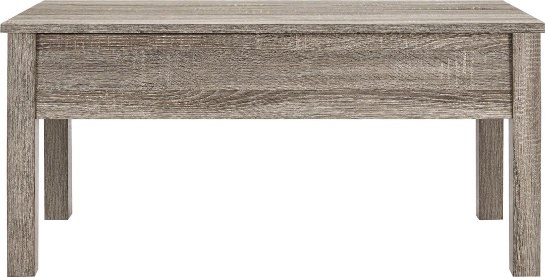 Parsons Lift-Top Coffee Table with Storage Compartment  -  Distressed Gray Oak
