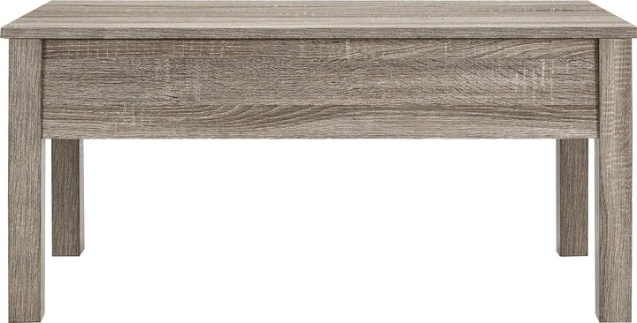 Parsons Lift-Top Coffee Table with Storage Compartment  -  Distressed Gray Oak