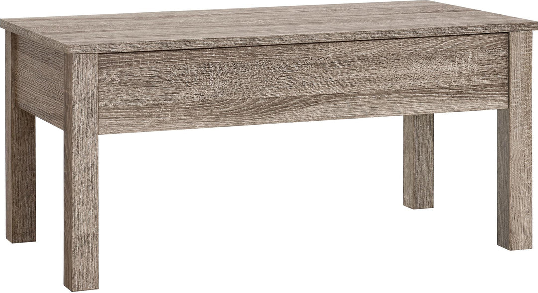 Modern Parsons table with rising top functionality -  Distressed Gray Oak