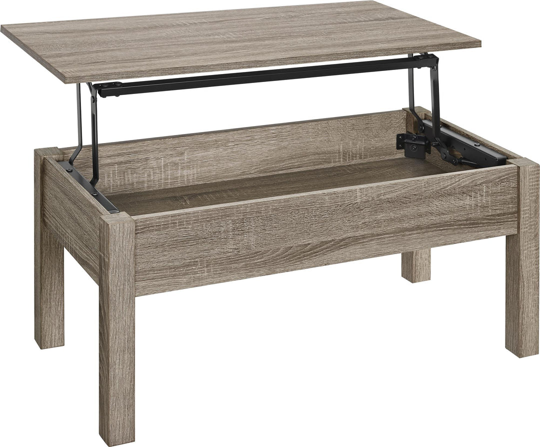 Elegant coffee table with hidden storage by Parsons -  Distressed Gray Oak