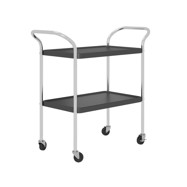 Stylish 2 tier beverage cart -  Black 