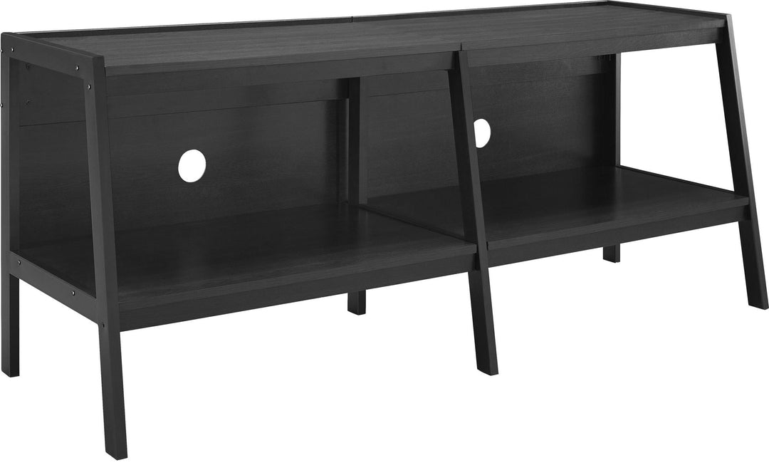 Lawrence Ladder TV Stand for TVs up to 60 Inch with Large Storage Shelf  -  Black