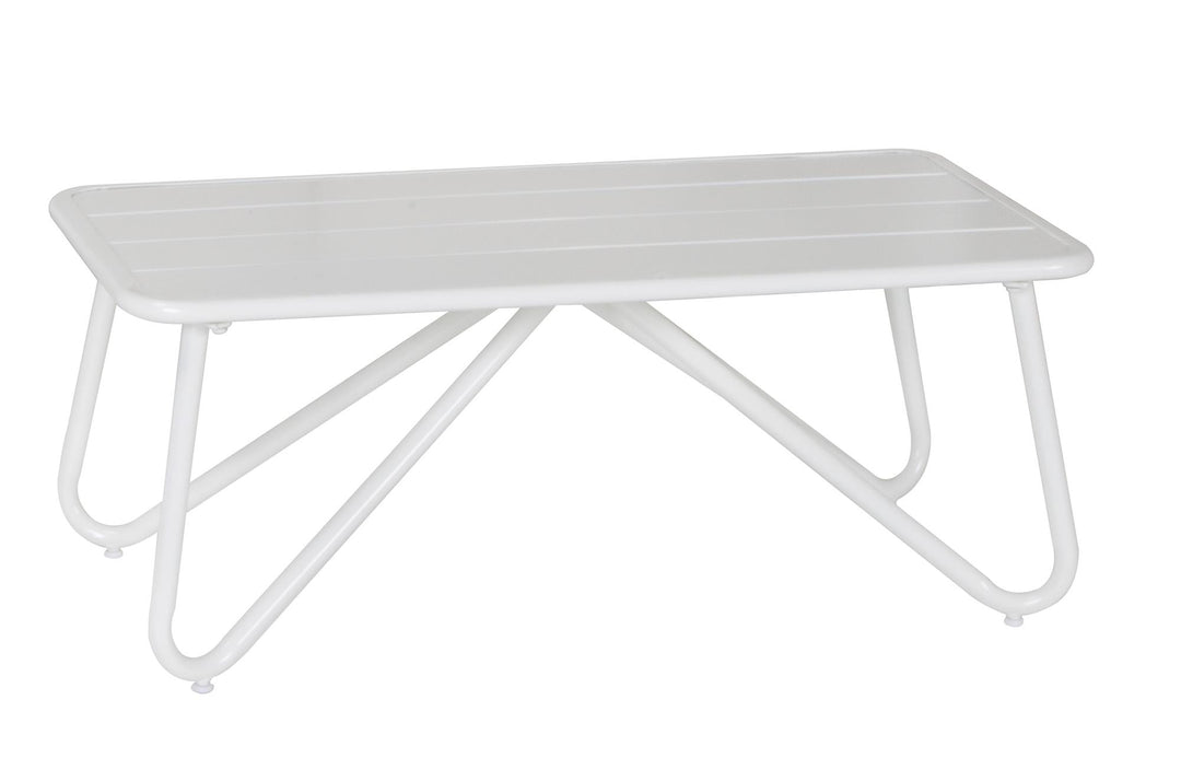 Teddi Outdoor Loveseat and Coffee Table - White