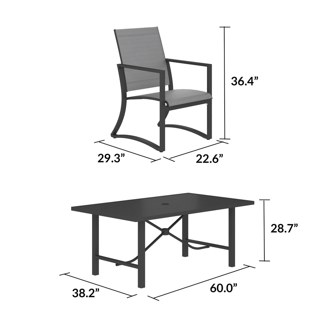 7 Piece Paloma Outdoor Dining Set -  Charcoal