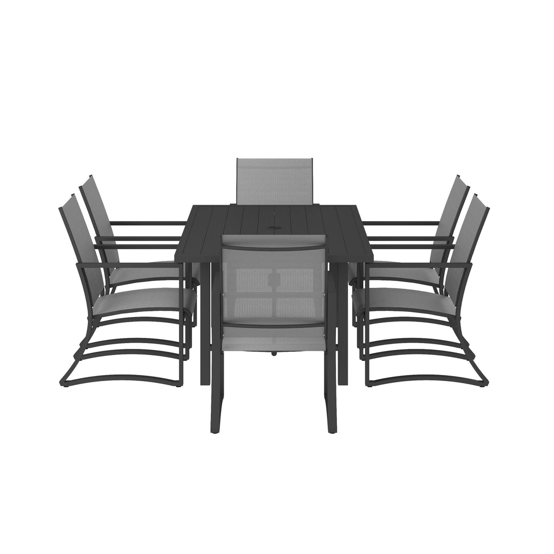 Patio Dining Table and 6 Chairs for Garden -  Charcoal