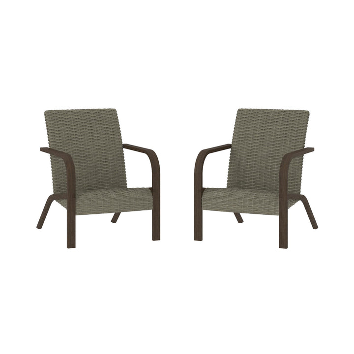 Patio Lounge Chairs with Reticulated Foam, Set of 2  -  Gray
