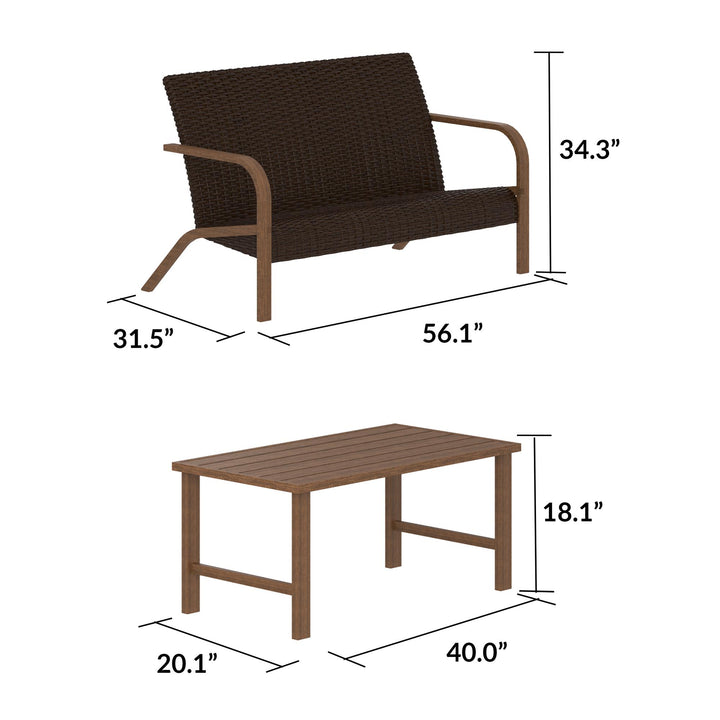 Garden Patio Set - Dark Brown