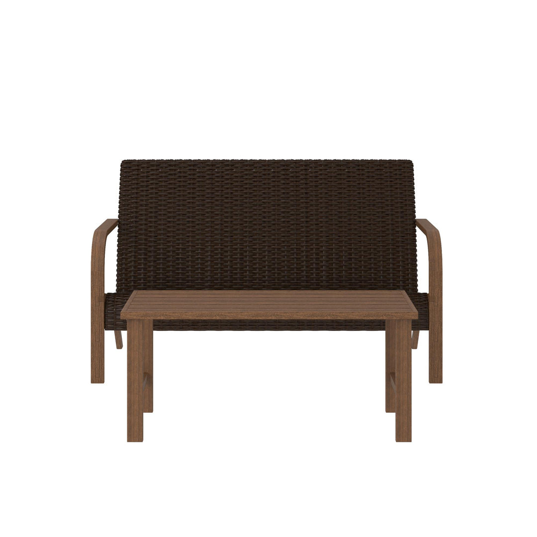 Wicker Patio Set - Dark Brown