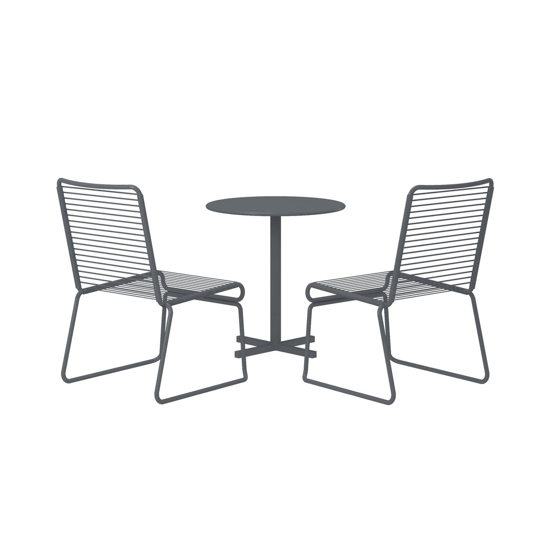two chairs and one round table - Charcoal