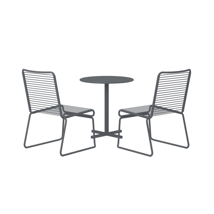 two chairs and one round table - Charcoal