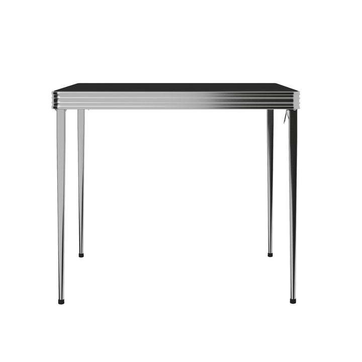 Stylaire 32 Inch Square Vinyl Top Folding Table - Silver