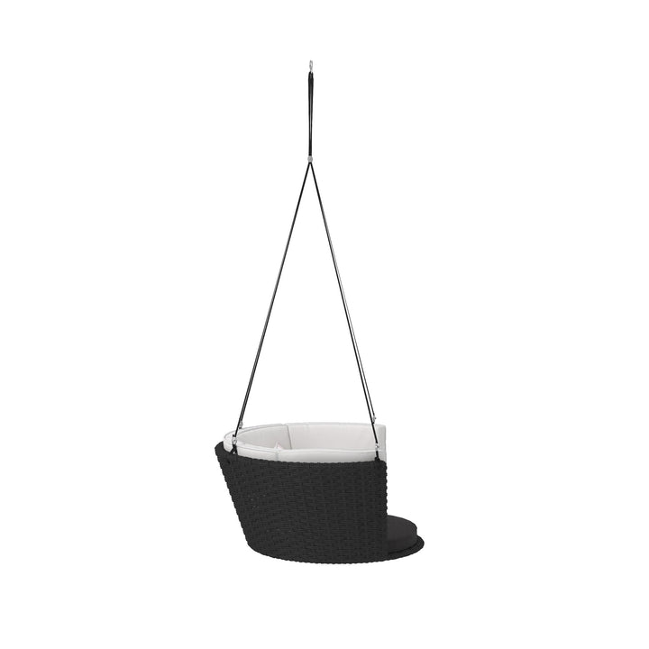 Sally Patio Hanging Wicker Swing with Cushions - Light Pink - Standard Swing