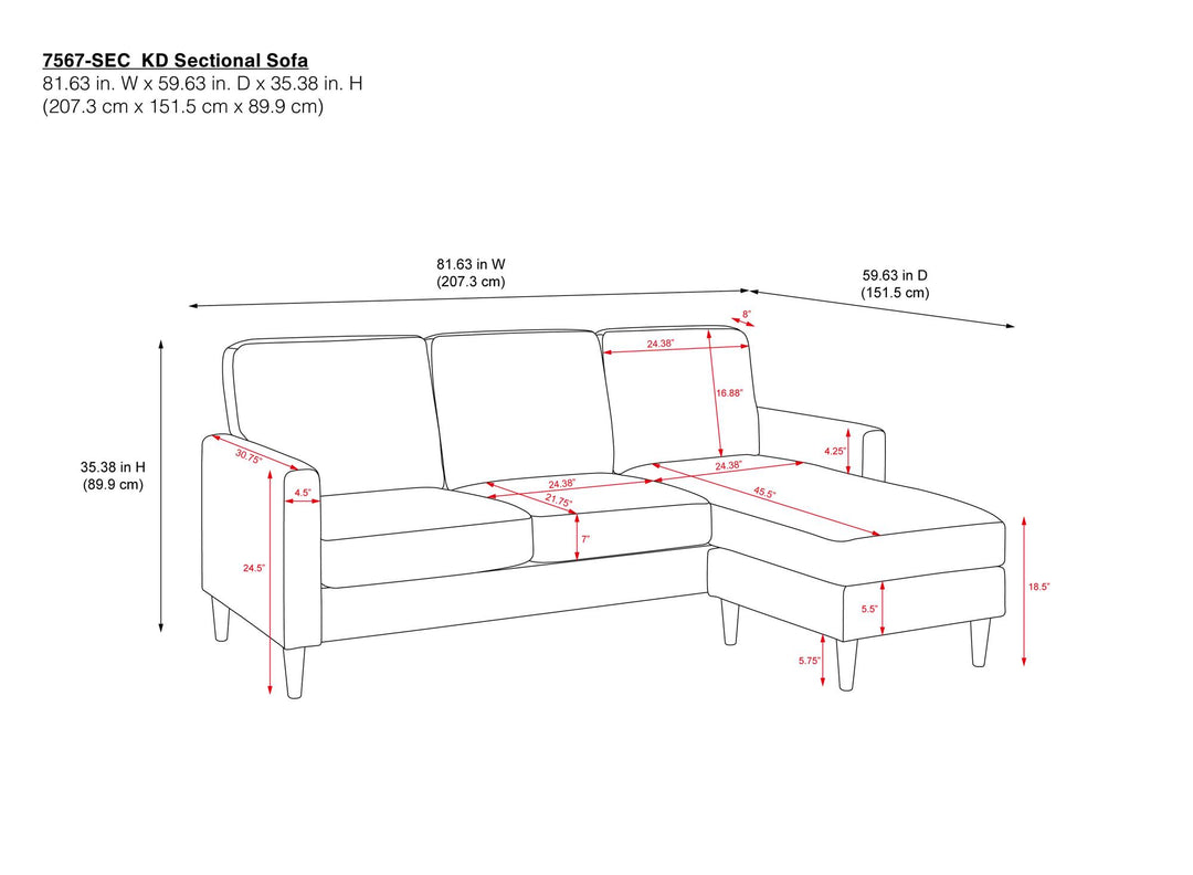 Kaci Linen Upholstered Reversible Sectional - Beige