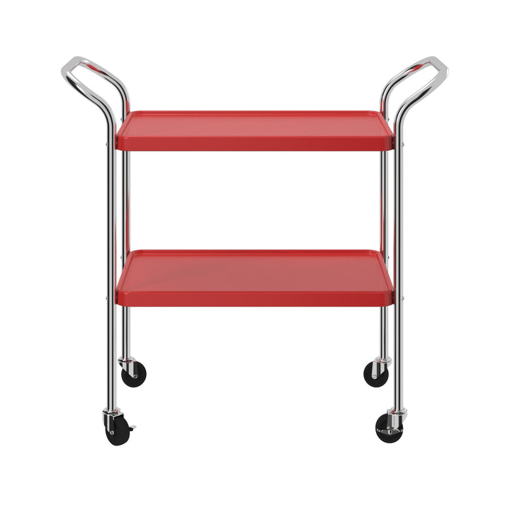 Modern 2 tier serving trolley -  Black 
