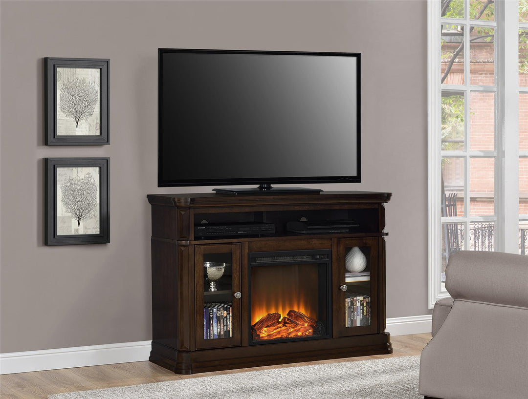50 Inch TV Console with Electric Fireplace Brooklyn -  Espresso