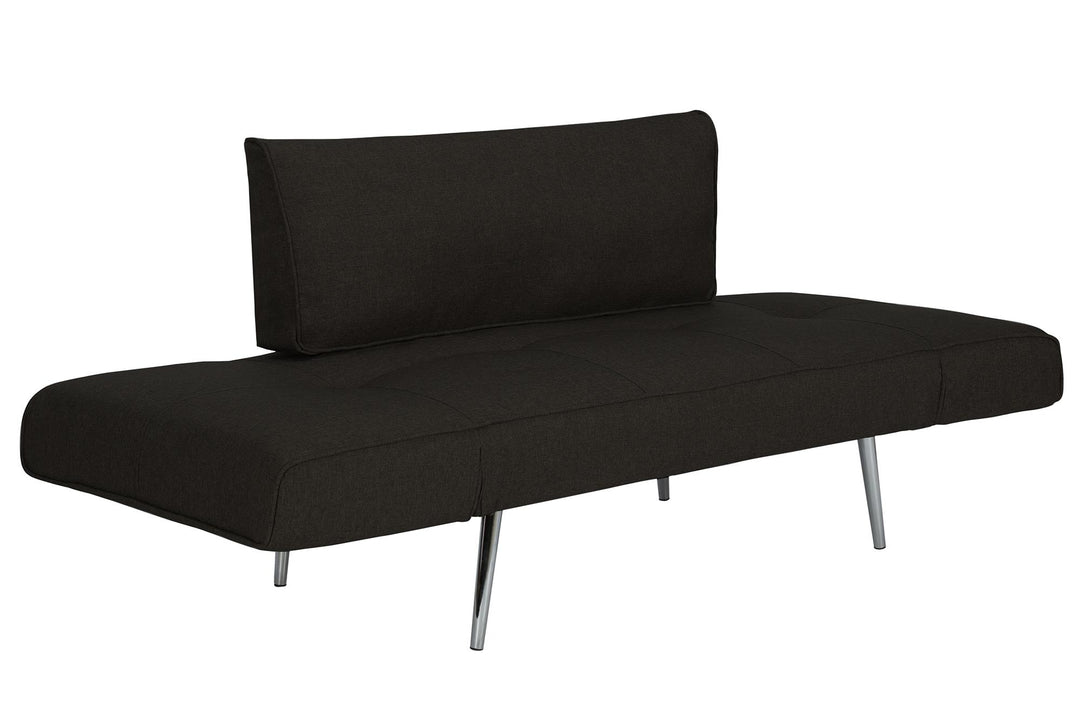 Euro Futon with Magazine Storage with Multiple Seating Positions - Black