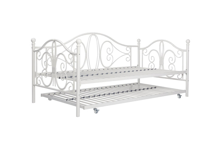 Best Victorian Metal Daybed and Trundle -  White  -  Twin