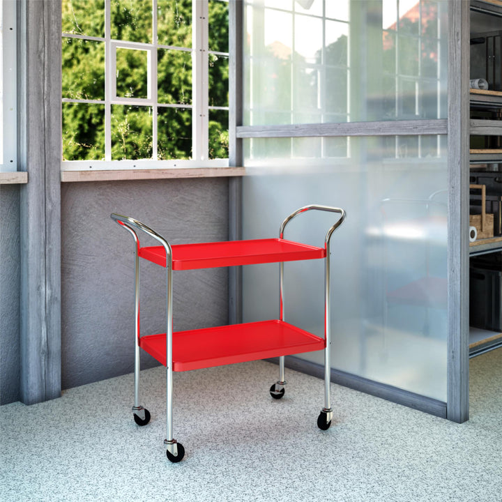 Elegant 2 tier serving cart -  Red 