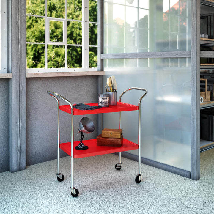 Stylaire rolling bar cart -  Red 