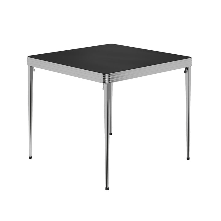 Stylaire 32 Inch Square Vinyl Top Folding Table - Silver