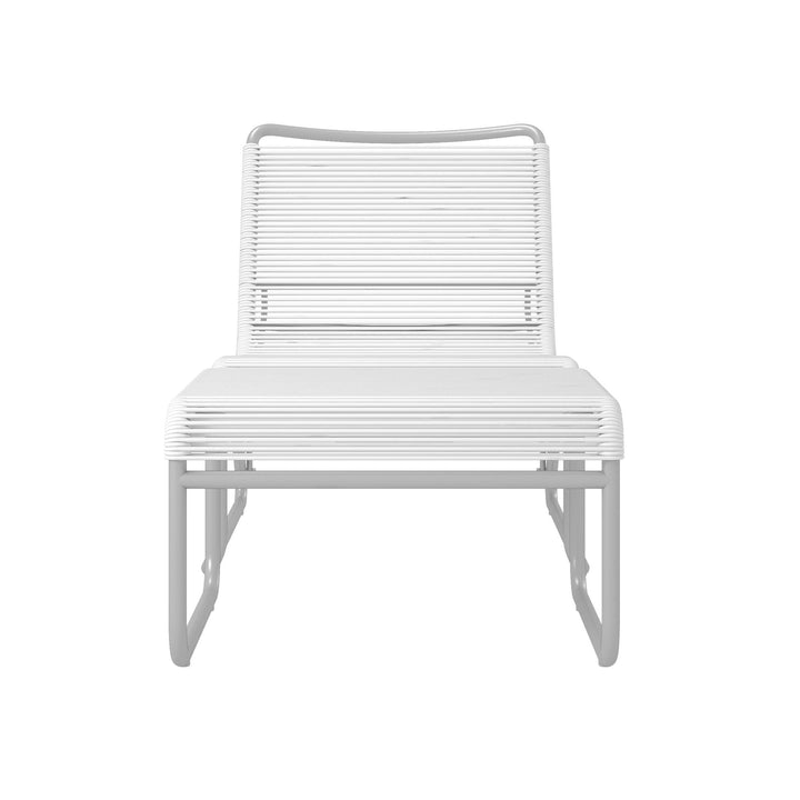 Lita 2 Piece Patio Lounge and Ottoman Set - White