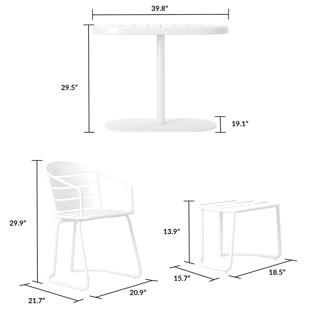 Top brands offering 5 piece patio dining sets with ottomans -  White