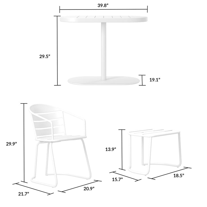 Top brands offering 5 piece patio dining sets with ottomans -  White