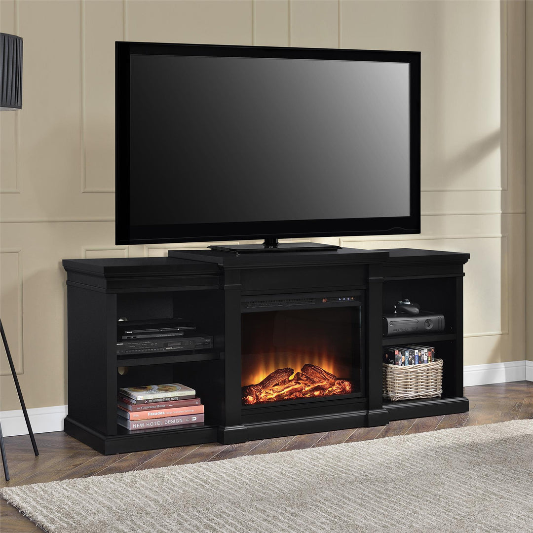 Electric Fireplace TV Stand for 70 Inch TV -  Black
