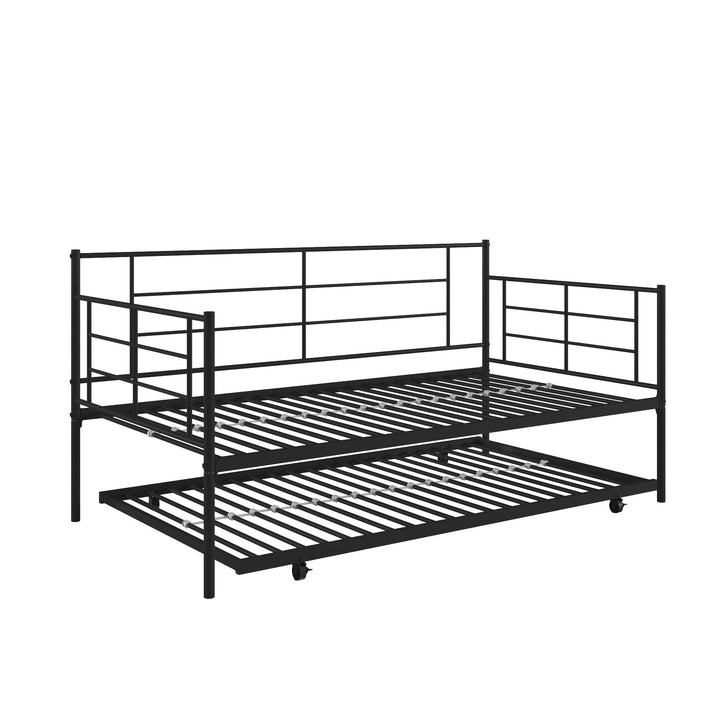 Praxis Metal Daybed with Trundle - Black - Twin