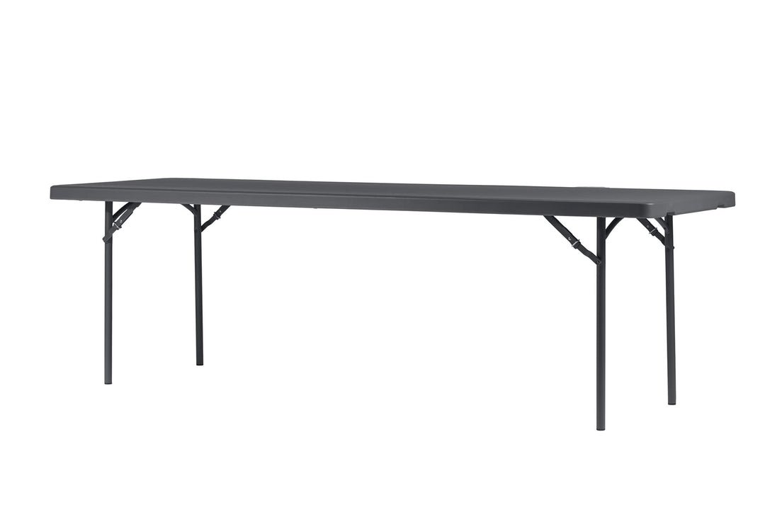 8 foot Commercial Blow Mold Folding Table - Gray - 1-Pack
