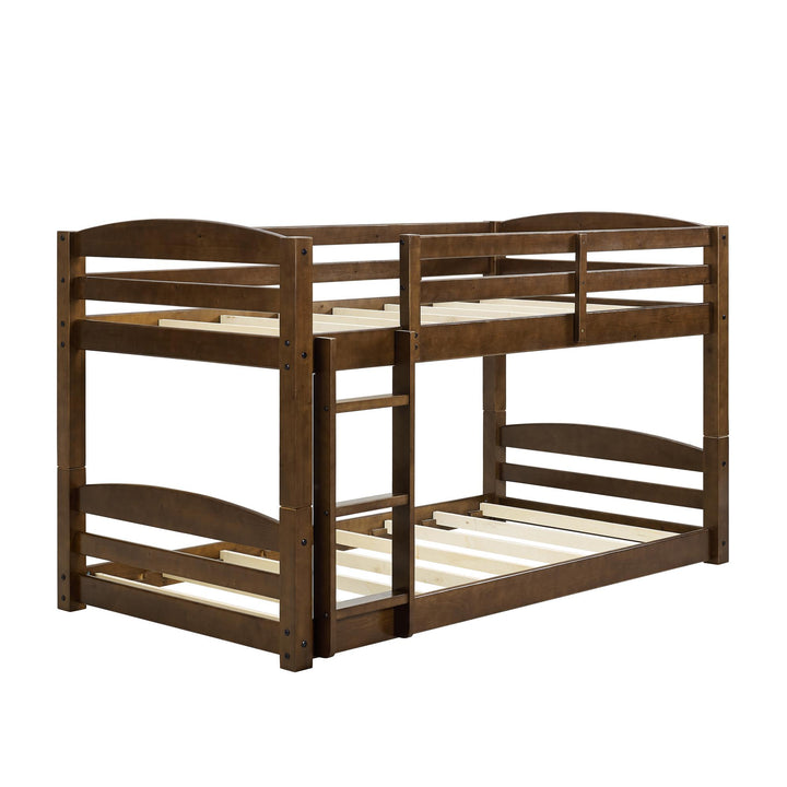 Sierra Twin over Twin Wood Bunk Bed, Converts into 2 Twin Beds  -  Mocha  - Twin-Over-Twin
