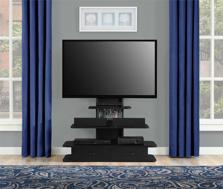 Mount TV stand with drawers - Black