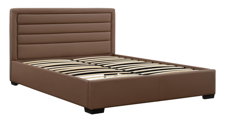 Mid Century Upholstered Modern Daybed with Horizontal Tufted Headboard  -  Cream -Full