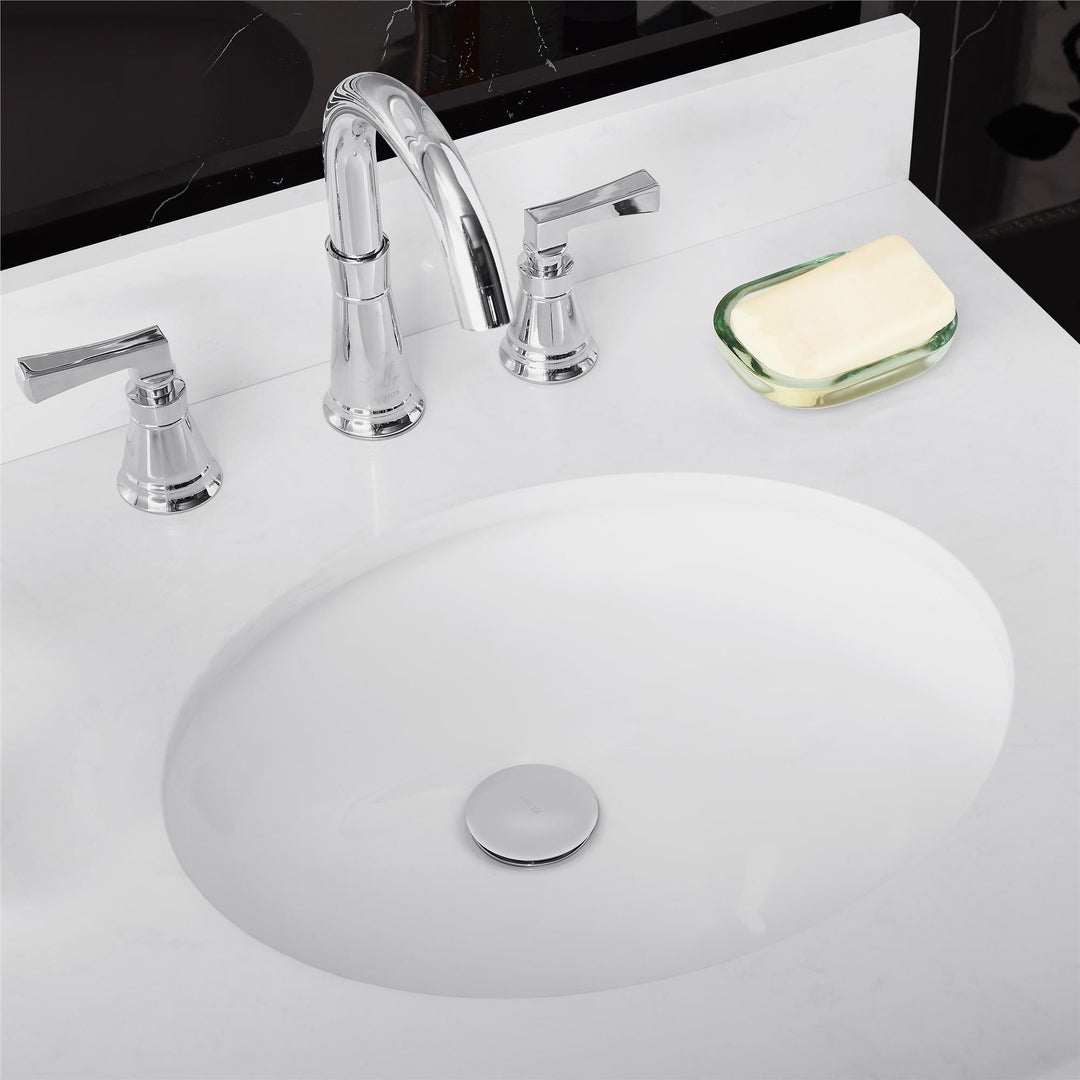 Solid wood vanity for modern bathrooms -  White - 30"