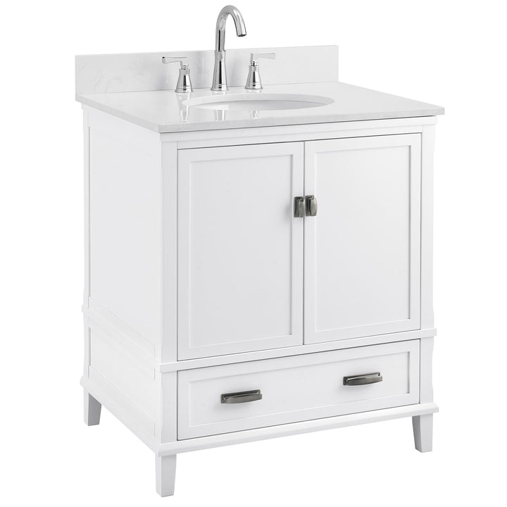 Elegant Otum wooden bathroom furnishing -  White - 30"
