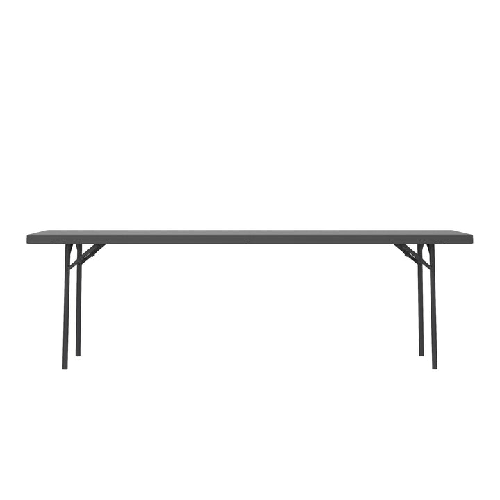 8 foot Commercial Blow Mold Folding Table - Gray - 1-Pack