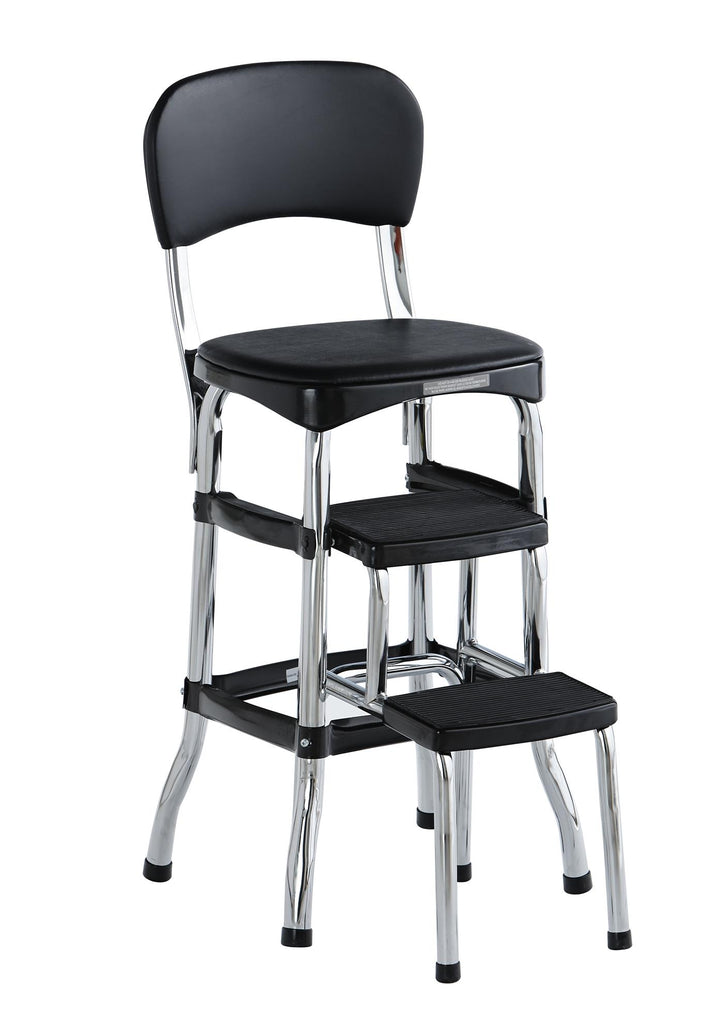 2-Step Stool with Pull-Out Steps -  Black 