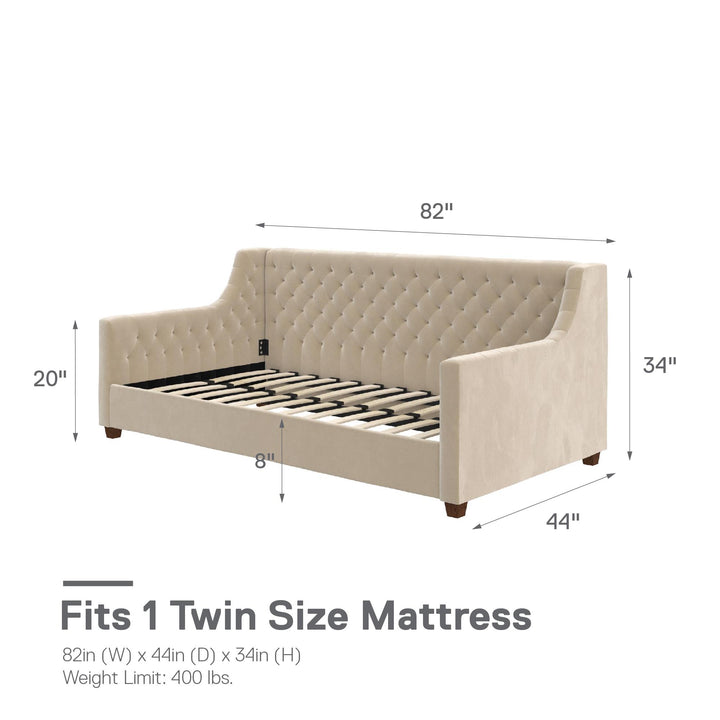 Best Jordyn Upholstered Daybed -  Ivory  -  Twin