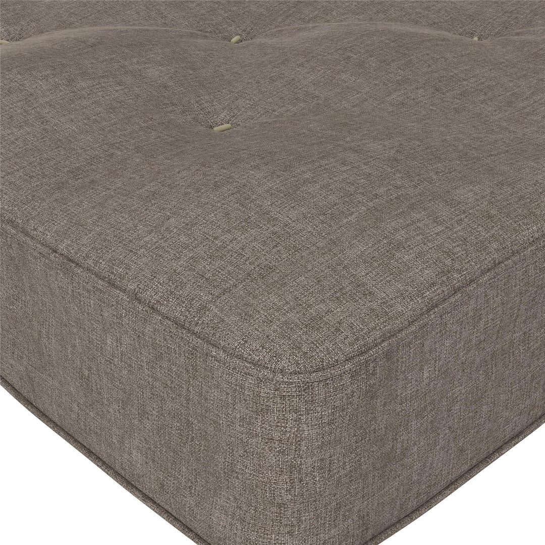 8 Inch Independently Encased Coil Futon Mattress with Linen Upholstery - Gray