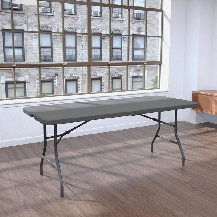 Blow mold folding table 6 foot -  Gray 