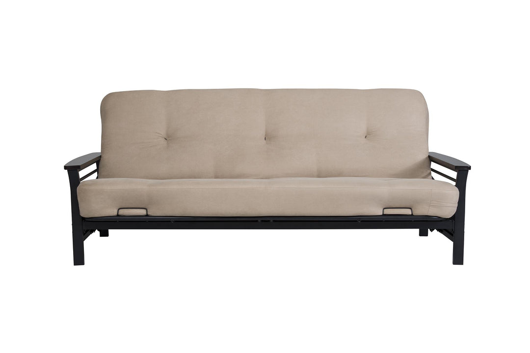 futon sofa bed with armrest - Black - Full