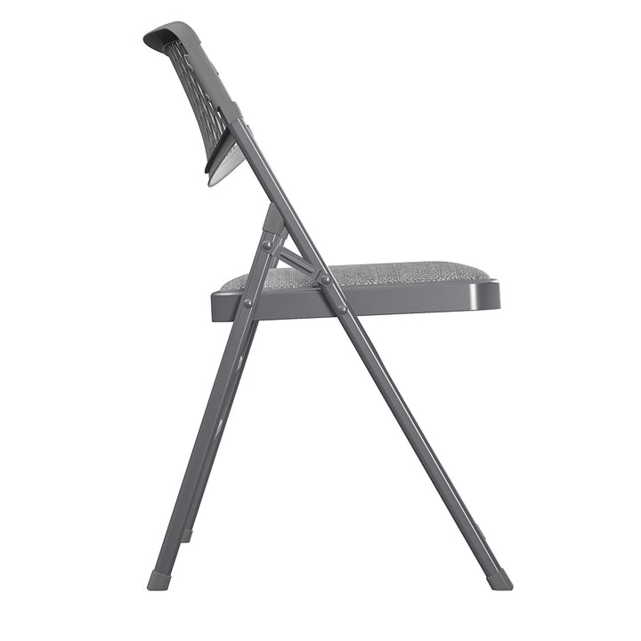 XL Premium Fabric Padded Folding Chair Set for Commercial Use -  Gray - Set of 2