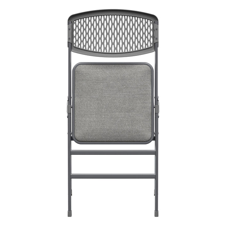 Ultra-Comfort XL Premium Fabric Padded Folding Chairs -  Gray - Set of 2